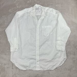 Frank & Eileen Top sz Medium Joedy Oversized Signature Crinkle White Button Up